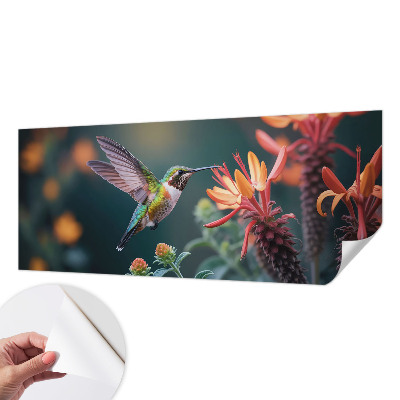 Peel and stick wall mural Hummingbird flowers