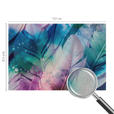 Self-adhesive photo wallpaper with a colorful feather pattern