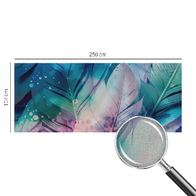 Self-adhesive photo wallpaper with a colorful feather pattern