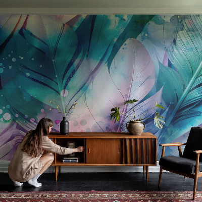 Self-adhesive photo wallpaper Colorful feathers