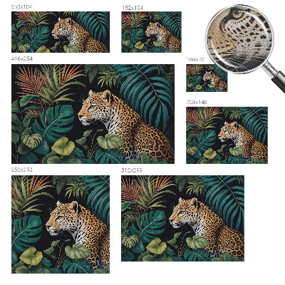 Self-adhesive wall mural with an exotic leopard design