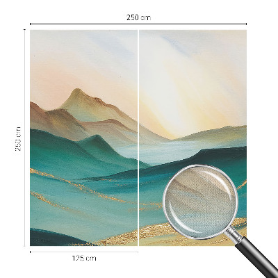 Removable wall mural wallpaper with a peaceful landscape design