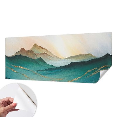 Removable wall mural wallpaper with a peaceful landscape design