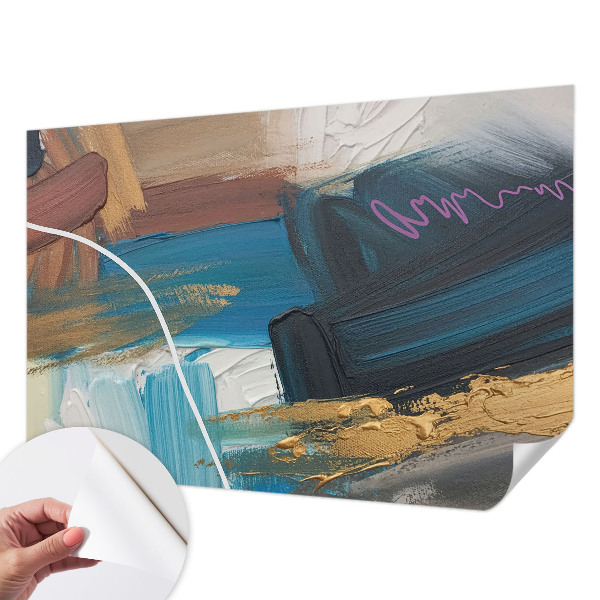 Peel and stick wall mural for bedroom with an abstract pattern