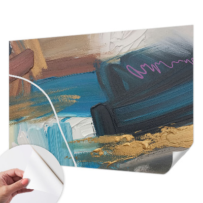 Peel and stick wall mural for bedroom with an abstract pattern