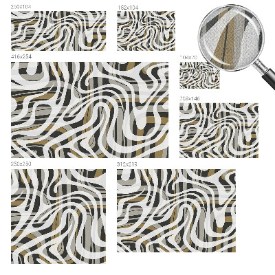 Peel and stick wall mural for living room with an abstract linear design