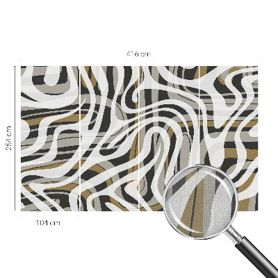 Peel and stick wall mural for living room with an abstract linear design