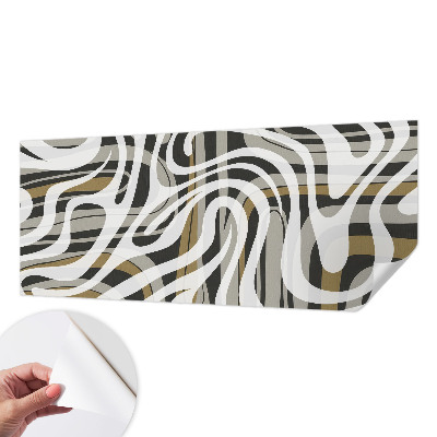 Peel and stick wall mural for living room with an abstract linear design