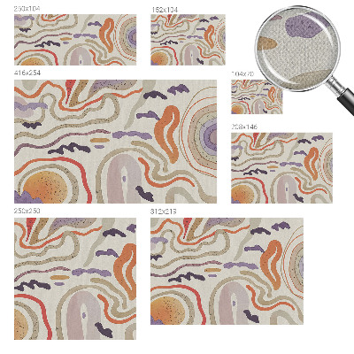 Children's wall mural with abstract patterns