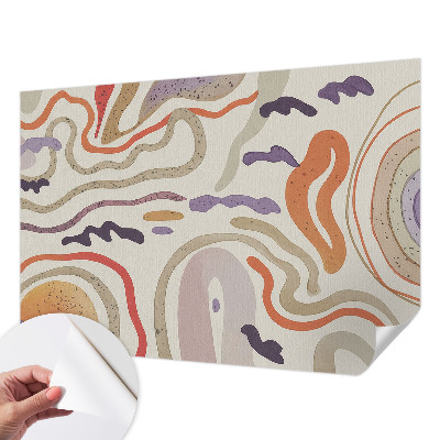 Children's wall mural with abstract patterns