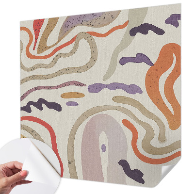 Children's wall mural with abstract patterns