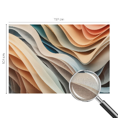 Peel and stick wall mural for kids' room with wavy forms