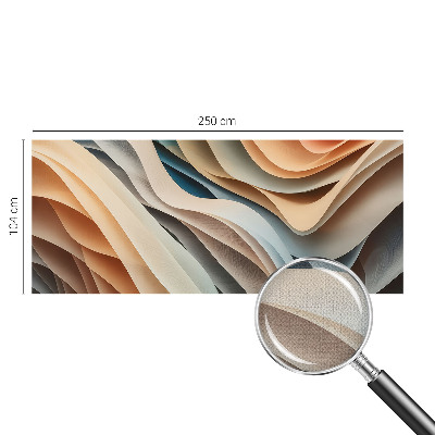 Peel and stick wall mural for kids' room with wavy forms