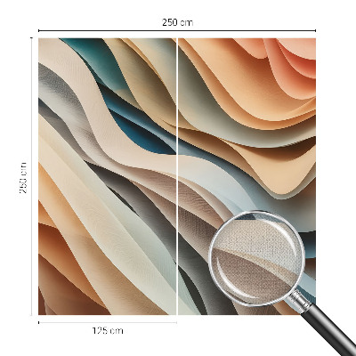Peel and stick wall mural for kids' room with wavy forms