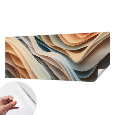Peel and stick wall mural for kids' room with wavy forms