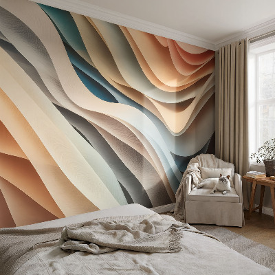 Peel and stick wall mural for kids' room Wavy forms