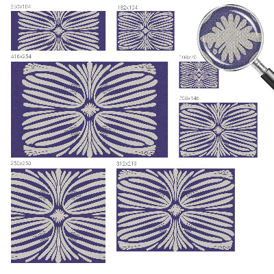 Nursery wall mural with a symmetrical floral design