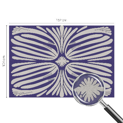 Nursery wall mural with a symmetrical floral design