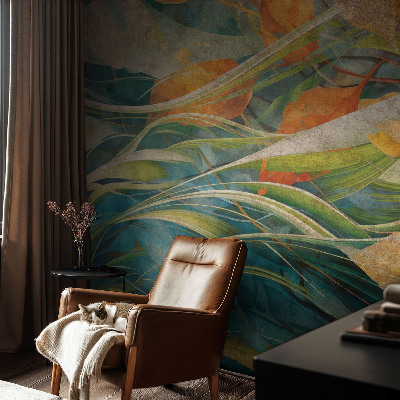 3D photo wallpaper mural with an autumn landscape