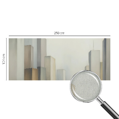 3D wall mural with a city skyscraper motif