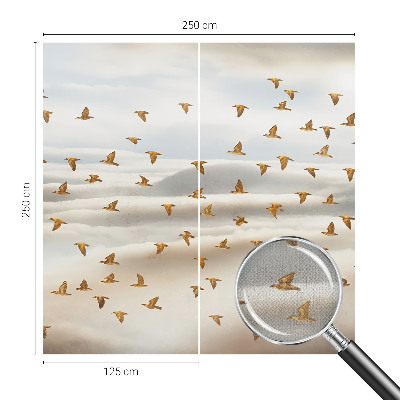 Baby room wall mural with a birds in flight design