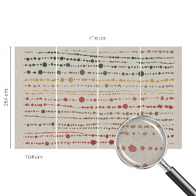 Peel and stick wallpaper mural with a colorful dotted pattern