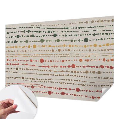 Peel and stick wallpaper mural with a colorful dotted pattern