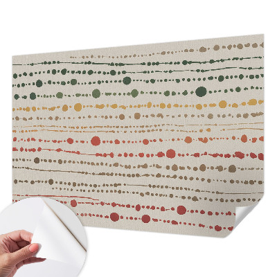 Peel and stick wallpaper mural with a colorful dotted pattern