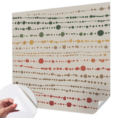 Peel and stick wallpaper mural with a colorful dotted pattern