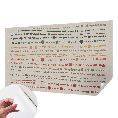 Peel and stick wallpaper mural with a colorful dotted pattern