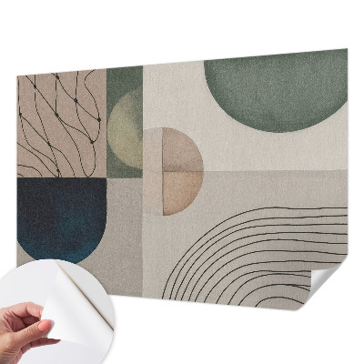 Peel and stick wall mural featuring geometric forms