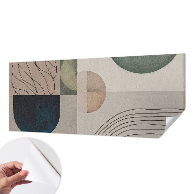 Peel and stick wall mural featuring geometric forms
