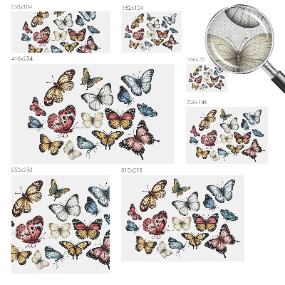 Self-adhesive wall mural with a paradise butterflies design