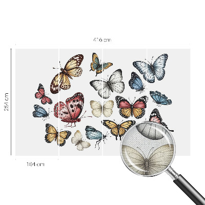 Self-adhesive wall mural with a paradise butterflies design