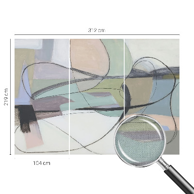 Self-adhesive photo wallpaper with a pastel lines design