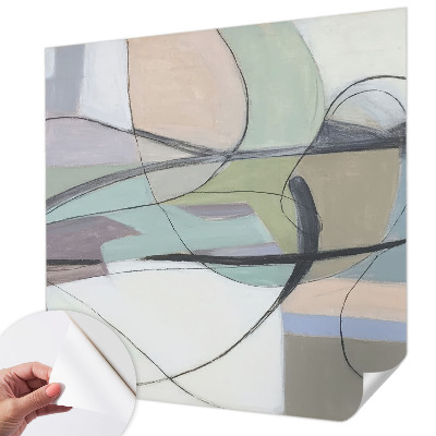 Self-adhesive photo wallpaper with a pastel lines design