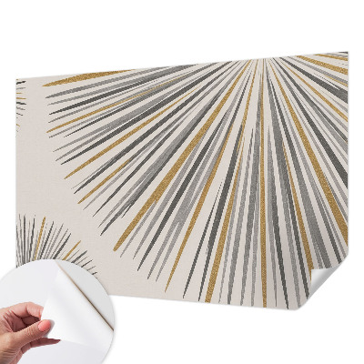 Stick-on wall mural with a geometric fan pattern