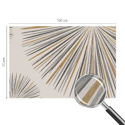 Stick-on wall mural with a geometric fan pattern