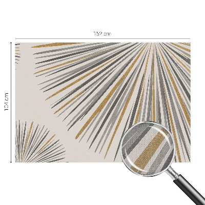 Stick-on wall mural with a geometric fan pattern