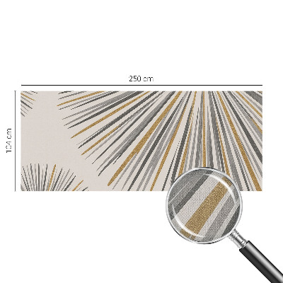 Stick-on wall mural with a geometric fan pattern