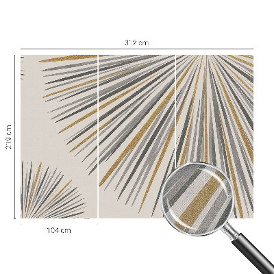 Stick-on wall mural with a geometric fan pattern
