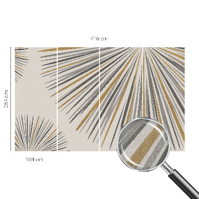 Stick-on wall mural with a geometric fan pattern