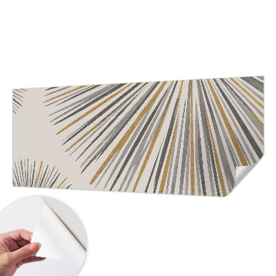 Stick-on wall mural with a geometric fan pattern