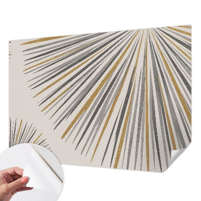 Stick-on wall mural with a geometric fan pattern