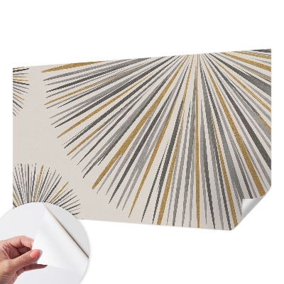 Stick-on wall mural with a geometric fan pattern