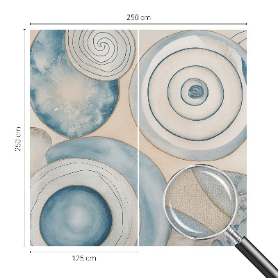 Peel and stick wall mural for living room with a spiral vortex design