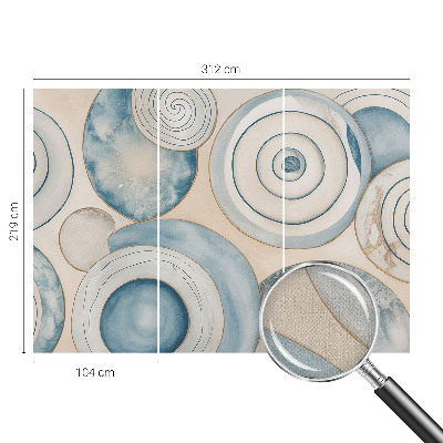 Peel and stick wall mural for living room with a spiral vortex design