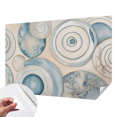Peel and stick wall mural for living room with a spiral vortex design