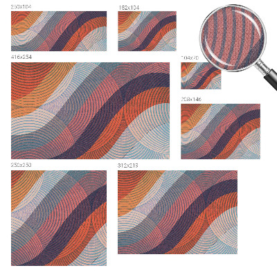 Removable wall mural wallpaper with a colorful waves design