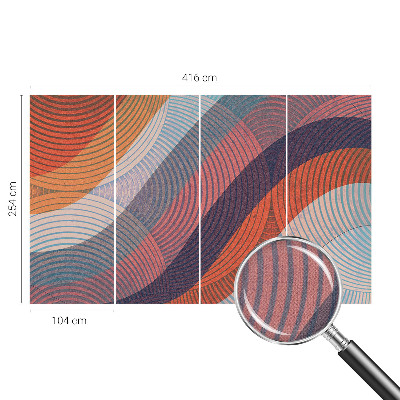 Removable wall mural wallpaper Colorful waves